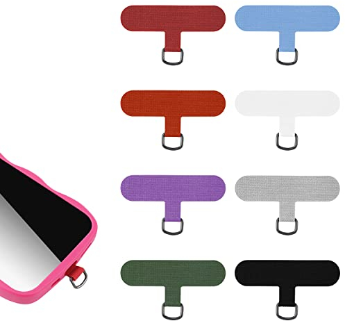 Savita 8 Stück Handy Lanyard Pads, Crossbody Telefonband Strapazierfähiges Multifunktionales Telefon Lanyard Patch Pad für die Meisten Smartphones (Mehrfarbig)