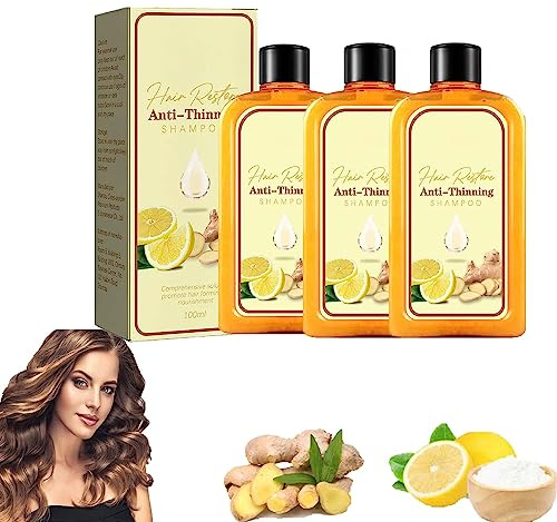 Fivfivgo Hair Restore Anti-Dünner Shampoo, Hair Restore Anti-Thinning Shampoo, Ginger Anti-Hair Loss Hair Shampoo for Thinning Hair Women Men (3)