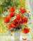 Artnapi Malen nach Zahlen Erwachsene ohne Rahmen | DIY Handgemalt | Mohnblumen und Gänseblümchen | Kit für Anfänger und Erwachsene | Set inklusive Acrylfarben & Pinsel | 40x50cm Leinwand