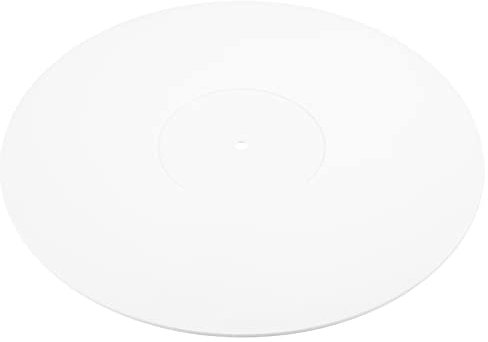 Fhjsyeirly Turntable Acrylic Slipmat for Vinyl LP Record Players - 2.5mm Thick Provides Tighter Bass - 12Inch Platter Mat (White)