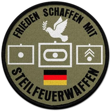 Copytec Patch Frieden schaffen mit Steilfeuerwaffen Bundeswehr Panzer #40550