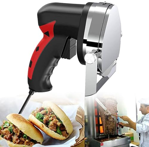 Weyot Meat Slicer Machine, Electric Kebab Knife Stainless Steel Kebab Slicer Kebab Cutter Professional Electric Carving Knives Kebab Meat Slicers