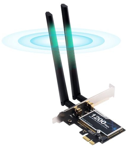 AC1200 PCIe WiFi Card for PC BT 4.0,Dual Band Wireless Network Card (2.4Ghz/5Ghz) with MU-MIMO Ultra-Low Latency for Gaming, Streaming,Supports Wind 11/10/8.1/8/7 (32/64-bit)