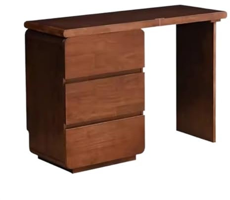 Schminktisch Schminktisch Massivholz Kommode Einfache und moderne mehrstöckige Schränke eingebauter beweglicher Schminktisch für Eckkommode (Farbe: Walnuss, Größe: 110 cm)