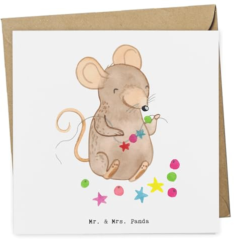 Mr. & Mrs. Panda Grußkarte Maus Schmuck selber machen - Geschenk, doppelkarte, Klappkarte, Glückwunschkarte, faltkarte, anlasskarte, Basteln, DIY