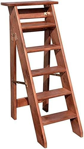 WLCNYL Escabeau/échelle/Chaise Pliable à 6 marches en Bois rembourré, escabeau Polyvalent pour la Maison, Outils de Jardin légers, Charge maximale 150 kg Escabeau (Couleur : A)