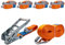 EQT 4 Stück 5000kg 6m Spanngurte mit Ratsche und Haken zweiteilig DIN EN 12195-2 TÜV GS