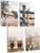 KÜCHE Deko Wandbilder Sprüche Poster Set mit Bilderrahmen A4 (Hochlandrind Bild, 4x A4 | ohne Rahmen)