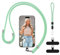 COCASES Phone Lanyard Crossbody Adjustable Anti-Theft Phone Strap Crossbody and Wrist Strap for Neck Strap iphone Lanyard Compatible with Most Mobile Phone-2 Black Patches Lightgreen