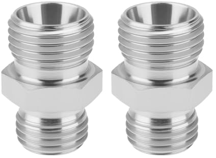 VGOL Lot de 2 Adaptateurs de Tuyaux Hydrauliques en Acier Au Carbone M14 X 1,5 Mm à M16 X 1,5 Mm pour Tuyaux D'air Et de Carburant