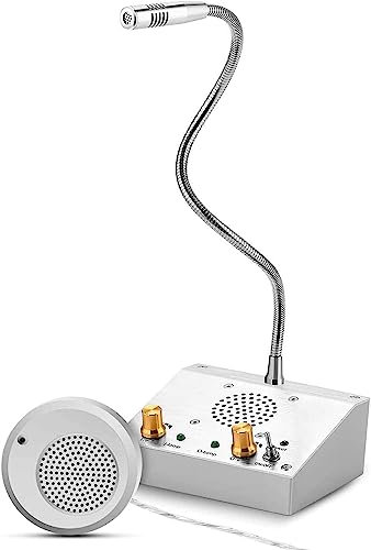XCSCUK Citofono da banco a Doppia Via, Altoparlante da Finestra, citofono vocale a Due Vie, Microfono per citofono da Finestra, per ristoranti bancari
