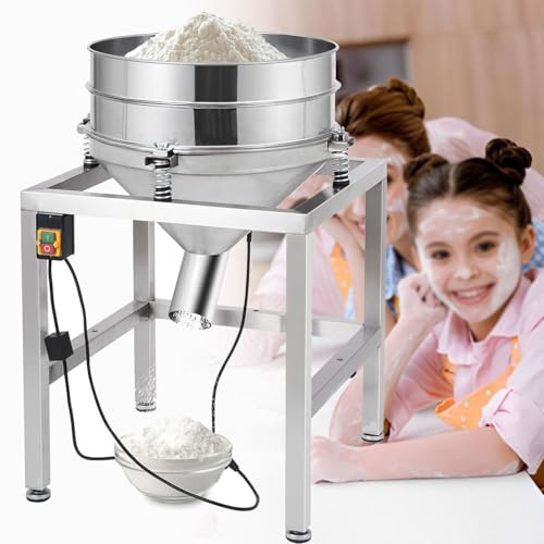 Setaccio Vibrante in Acciaio Inox, Macchina per Setacciatura Elettrica Automatica Commerciale, Setaccio per Farina in Polvere, 70 W,Setaccio elettrico,100mesh