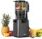 H.Koenig GSX26 - Estrattore di succo con apertura ampia 135 mm, frutta e verdura, senza BPA, estrazione lenta 50 giri/min, acciaio inossidabile, silenzioso, 250 W, antigoccia, nero
