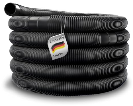 Poolschlauch/Solarschlauch Ø 32 mm | 3 m schwarz - Schwimmbadschlauch geriffelt mit verstärkten, gemufften Enden - UV- und chlorbeständig, flexibel, kombinierbar für Filteranlagen und Pool