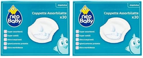 NEOBABY Coppette Assorbilatte 30 Pezzi (Confezione da 2)