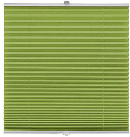 Plissee auf Maß Klemmfix für alle Fenster Montage über Klemmträger bis 27mm Faltrollo Blickdicht Sonnenschutzrollo Fenster-rollo Grün Breite: 61-70 cm, Höhe: 101-150 cm
