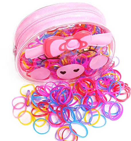 Fontee® 400 Stück Mehrfarbige Haarhalter Haargummi Elastische Gummibänder für Baby Mädchen, Speziell für kleine Mädchen mit weniger Volumen Haar