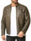Redbridge Herren Jacke Übergangsjacke Biker Kunstleder Echtleder Gesteppte Bereiche Khaki Gr.XL