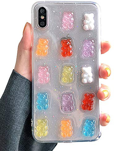 UnnFiko Cute Clear Phone Case for iPhone 6 Plus/ 6s Plus, Super Kawaii Cartoon Bears, Funny Creative Soft Protective Phone Cases Cover for iPhone 6 Plus/ 6s Plus(Bears)