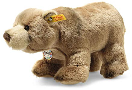 Steiff Kuscheltier Back in Time Baerlie Braunbär, Süßes Stofftier mit Kunststoffaugen, Kinder, Jungen & Mädchen, Plüschtier 28 cm, Braun, 069420