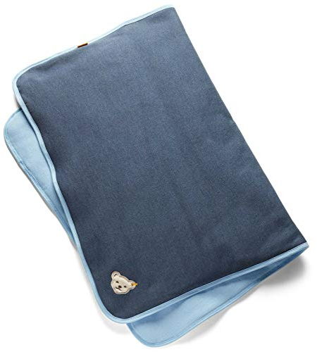 Steiff Newborn Boys Kuscheldecke/Decke für Bett o. Kinderwagen jeansblau