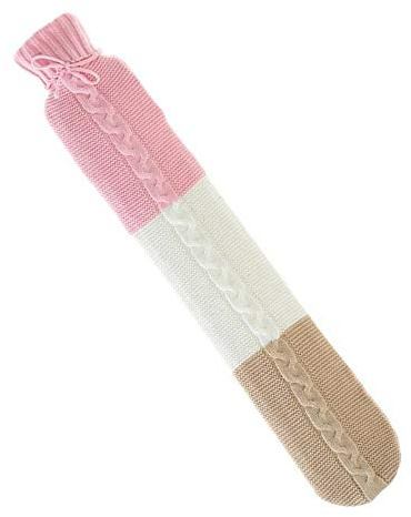 Aroma Home So Long 2 Litre Hot Water Bottle with Cover, Knitted Neopolitan Design
