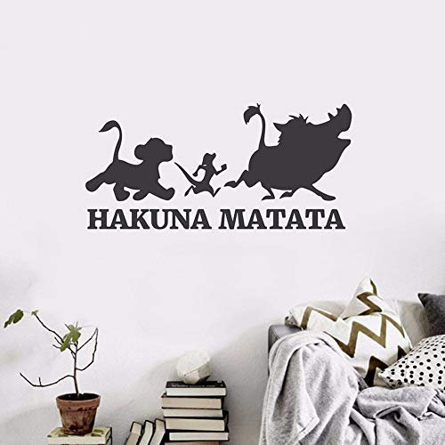 Hakuna Matata Sticker Mural Le roi Lion Vie Stickers Muraux Chambre Des Enfants Encourager Vinyle Affiche De Papier Peint Sticker Décor À La Maison