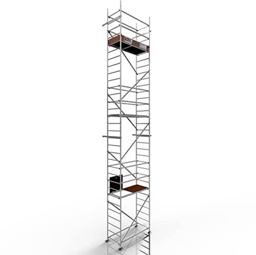ALTEC Rollfix 2.0 900 | 9m Arbeitshöhe | hvst. Fußplatten | Wandanker | Made in Germany | TÜV | belastbar 200kg/m² | Norm - DIN EN 1004-1 | Modulares Arbeitsgerüst | Alu-Gerüst
