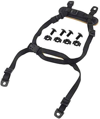 ATAIRSOFT 4 Punkte Helmzubehör Rückhaltesystem Kinnriemen mit Schrauben und Schrauben für schnellen taktischen Airsoft MICH IBH Helm schwarz