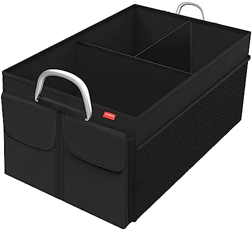 MORROLS Kofferraum Organizer, Kofferraumtasche Auto Organizer Faltbar Wasserfeste Langlebig, Griff aus Aluminiumlegierung(Schwarz)