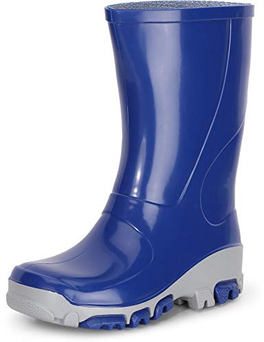 Ladeheid Kinder Mädchen Jungen Gummistiefel Regenschuhe LARB015 (Kornblume Grau, 29 30 EU)
