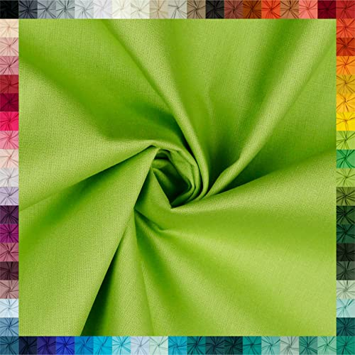 VmG-Store Baumwollstoff Uni 100% Baumwolle Oeko-Tex Meterware ab 50cm über 70 Farben zur Auswahl (033 Lime, 100 x 148cm)