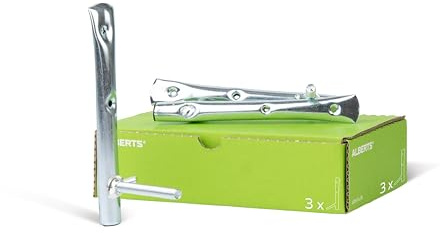 Alberts 800840 Felgenhalter | galvanisch blau verzinkt | Tiefe 100 mm | Höhe 200 mm | 3er Set