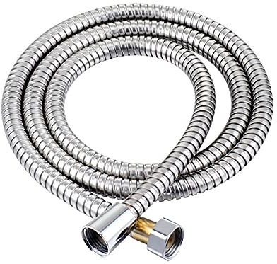 VVW&LIU Tuyau de Douche en Acier Inoxydable 5 m 304 Tuyau de Douche Flexible Tuyau de Douche en Silicone épais Tuyau de Douche de 3 mètres, Argent, 3 m