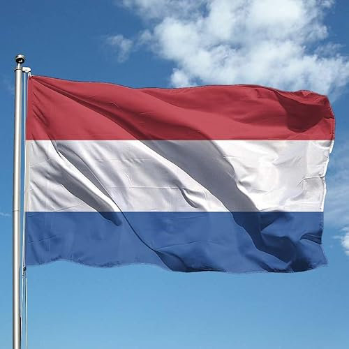 Bandera Holanda 90 x 150 cm de poliéster, con doble pliegue perimetral y ojal.