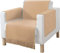 Erwin Müller Sofaüberwurf, Sofaläufer, Sesselschoner 3-TLG. beige Größe 50x200 cm - 1 Sesselschoner, 2 Armlehnenschoner, anschmiegsam, temperaturausgleichend, mit Fransen