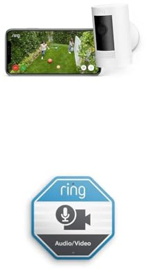 Ring videocamera esterna a batteria (Stick Up Cam) | Telecamera per esterno wifi senza fili con 1080p HD video, audio bidirezionale, fai-da-te | Ring Home: 30 gg. prova gratuita | 4 telecamere