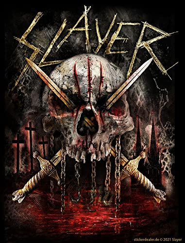 Aufkleber Slayer golden Swords Sticker Bands Trash-Metal ca.12x10 cm