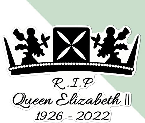 Azeeda Große 210mm 'RIP-Queen Elizabeth' Permanente Aufkleber (DW00070783)