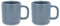 Villa Collection Fjord Kaffeebecher Porzellan - Becher aus Keramik für Kaffee und Tee - Hübsche Beige Kaffeetassen in Dänischem Design - Fassungsvermögen 250 ml - 2 Stück, Blau