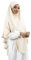 Lamis Hijab - Khimar 2 Schleier zum Überziehen aus Medinenseide, Jilbab für muslimische Frauen, verhüllt KH200, Cremefarben, One size