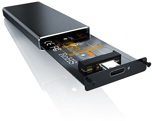 CSL - M.2 Festplattengehäuse mit 10 Gbps Übertragung, unterstützt M.2 NVMe SSD (2230, 2242, 2260, 2280) mit USB A zu C Kabel, Untersützt UASP