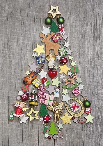 Edition Colibri XL Weihnachtskarte BUNTER WEIHNACHTSBAUM mit Umschlag/Kuvert - DIN A 4 Klappkarte mit buntem Christbaum-Motiv (11096)