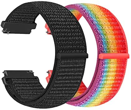 Vodtian 18mm Nylon Armband Kompatibel mit Garmin Venu 2S/Venu 3S/Vivoactive 4S/Vivomove 3S/Forerunner 255s/255s Music/265s, Schnellverschluss Ersatz Sport Loop Uhrenarmband für Damen Herren
