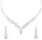 DIVINA VITAE Brautschmuck Hochzeit Schmuck Set Silber Kristall Vintage Halskette und Strass Ohrringe Braut Brautjungfer Abschlussball Kostüm Schmuck Set Mädchen Hochzeits Accessoires