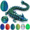 Drachenei mit Drache , MysteriöSes Artikuliertes Kristall Drachen Ei , 3D Drachen Zappelspielzeug , 3D Drache im Ei ,13cm Drachenei , 28cm Dragons für Kinder, Teenager (Lasergrün)