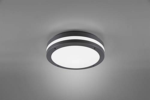lightling Skender LED Außendeckenleuchte, IP54, Ø 30 cm, Höhe: 9 cm, anthrazit, Kunststoff, max: 11W