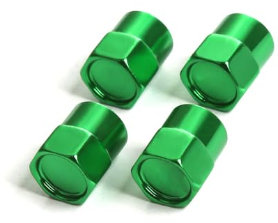 4Pcs Auto Ventilkappen für Jaguar XK X760 X250 X260 X350 X358 X351 X150 | Reifenventil Staubkappen Kappe mit Dichtung Staubkappen Zubehör,A/Green