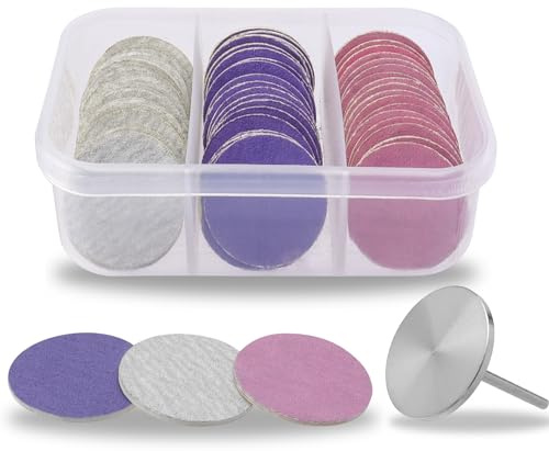 Gasea 60 Piezas Discos de Repuesto para Pies Removedor de Callos para Los Pies Electrico con Broca de Metal para UñAs, Grano 80#180#240# para Taladro de UñAs, Limas de Pies