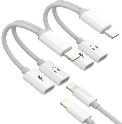 Adattatore Lightning Jack Cuffiette Cavo Aux per Apple 2in1 (2Pack)Rapida Ricarica Cuffie Accessori per Iphone 14 13 12 11 Pro Max 7 8 Plus X SE XR per iPad Air Caricatore Auricolari Audio Sdoppiatore